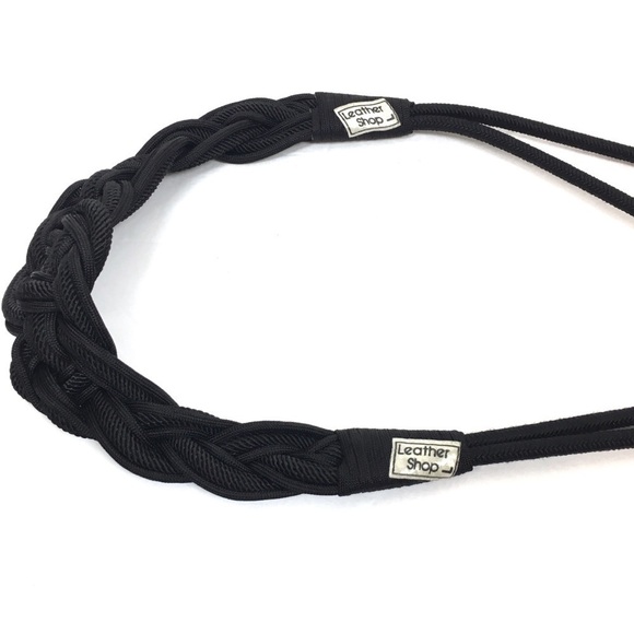 VINTAGE Belt Leather Shop Braided Woven Cord Boho 80s 90s Retro Western Festival